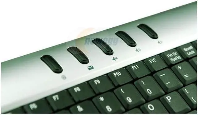 Alt view image 5 of 6 - Rosewill RK-600 Silver/Black 104 Normal Keys 5 Function Keys USB Wired Slim Keyboard