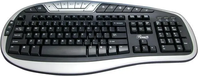 Main image of Rosewill RK-680 Silver/Black 104 Normal Keys 18 Function Keys USB Wired Standard Keyboard