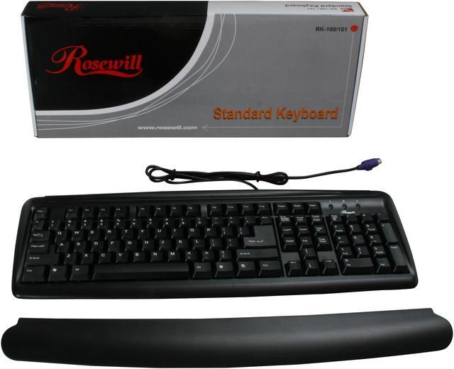 Alt view image 4 of 4 - Rosewill RK-101 - PS/2 Wired Standard Enhanced Keyboard - Black, 107 Normal Keys