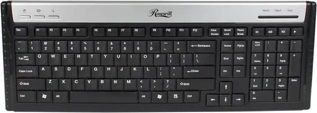 Alt view image 2 of 4 - Rosewill RK-7310 Black 105 Normal Keys 7 Function Keys USB Wired Super Slim Multimedia Keyboard