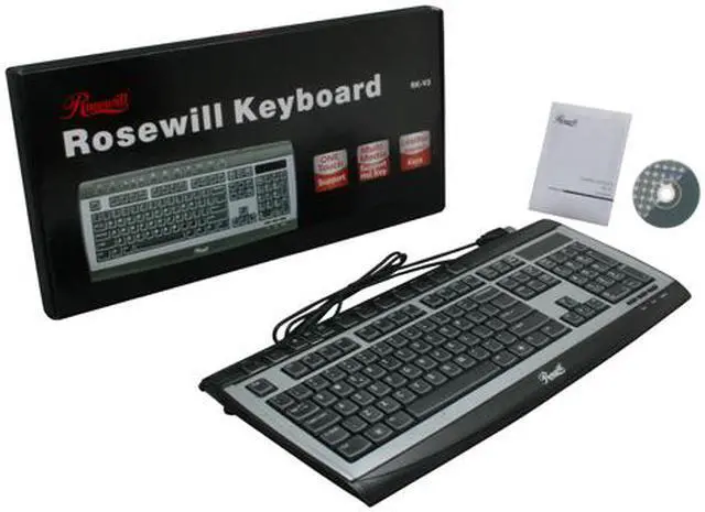 Alt view image 4 of 4 - Rosewill RK-V3 2-Tone 104 Normal Keys 15 Function Keys USB Wired Standard Keyboard