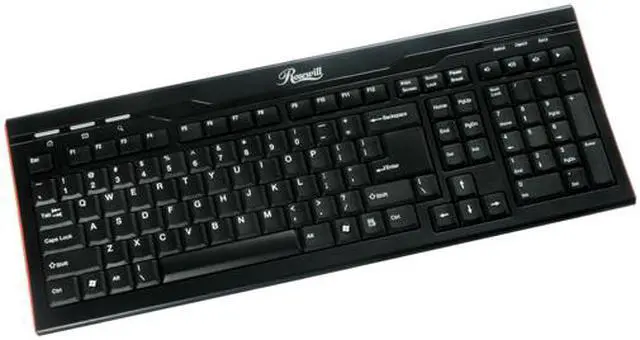 Main image of Rosewill RK-7300 Black 105 Normal Keys 7 Function Keys USB Super Slim Unique Curved Design Multimedia Full-size Keyboard
