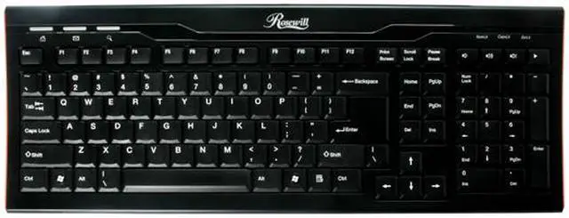 Alt view image 2 of 4 - Rosewill RK-7300 Black 105 Normal Keys 7 Function Keys USB Super Slim Unique Curved Design Multimedia Full-size Keyboard