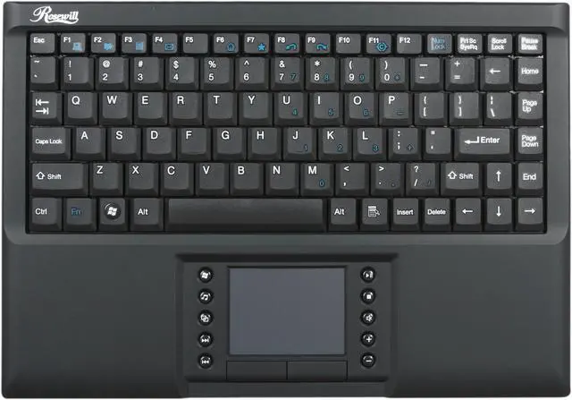 Alt view image 2 of 4 - Rosewill RK-V1TP 88 Normal Keys 2.4GHz Wireless Touchpad Keyboard