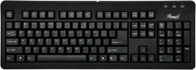 Alt view image 2 of 5 - Rosewill RK-800G Black 104 Normal Keys PS/2 Wired Gaming Keyboard