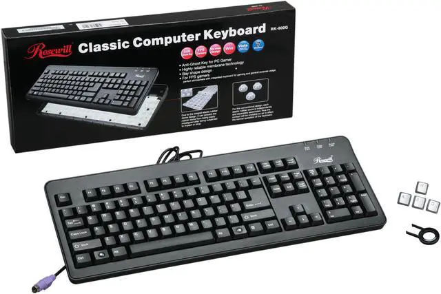 Alt view image 5 of 5 - Rosewill RK-800G Black 104 Normal Keys PS/2 Wired Gaming Keyboard