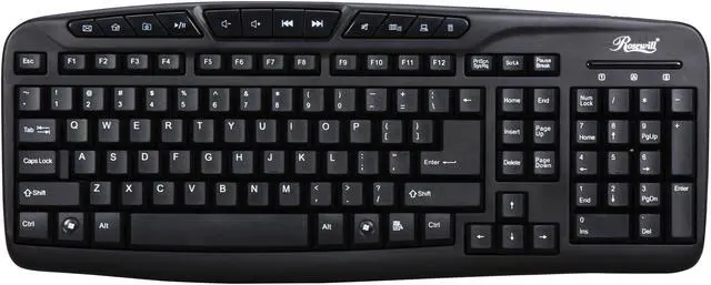 Alt view image 2 of 4 - Rosewill Multimedia Keyboard - Black, 104 Normal & 12 Function Keys, USB Wired - RK-700M