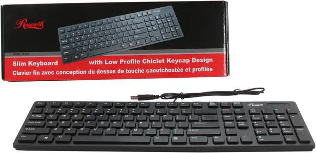 Alt view image 4 of 4 - Rosewill RIKB-11002 Slim Keyboard with Low Profile Chiclet Keycap Design
