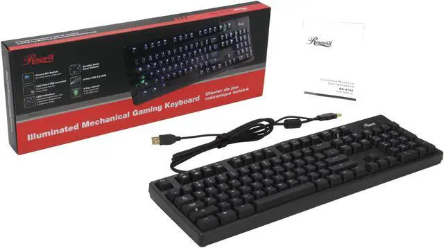Alt view image 4 of 4 - Rosewill RK-9100 - Illuminated Mechanical Gaming Keyboard with Cherry MX Blue Switches
