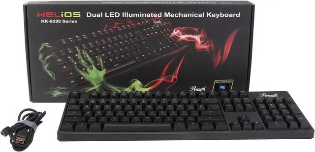 Alt view image 5 of 5 - Rosewill Helios RK-9200BU - Dual LED Illuminated Mechanical Keyboard with Cherry MX Blue Switches