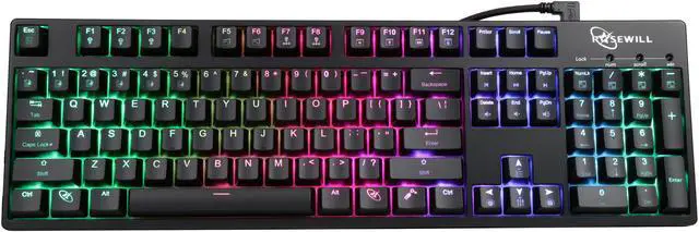 Alt view image 2 of 7 - Rosewill Mechanical Gaming Keyboard, Cherry RGB Brown, Backlit RGB LED - RK-9000V2 RGB BR