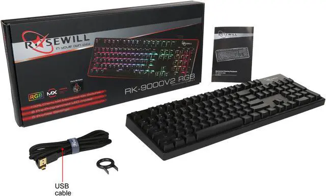 Alt view image 7 of 7 - Rosewill Mechanical Gaming Keyboard, Cherry RGB Brown, Backlit RGB LED - RK-9000V2 RGB BR