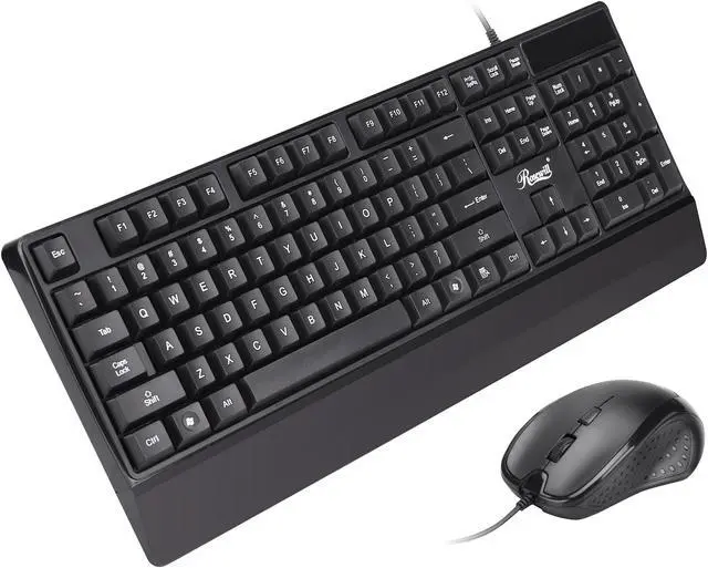 Main image of Rosewill USB Wired Slim Desktop Keyboard & Mouse Combo Black - RKM-600