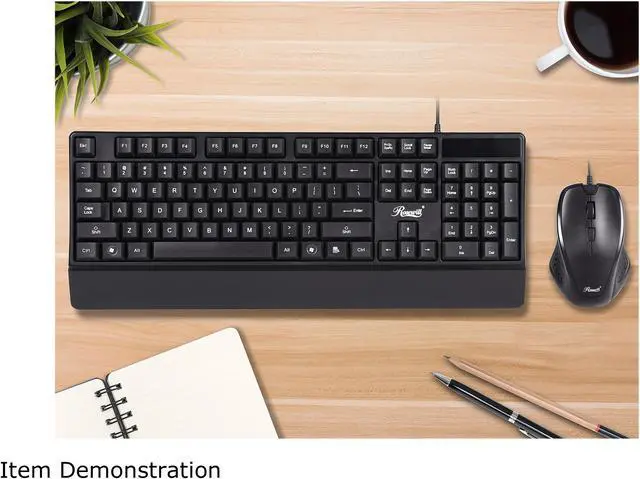 Alt view image 4 of 10 - Rosewill USB Wired Slim Desktop Keyboard & Mouse Combo Black - RKM-600