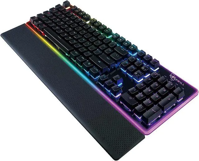 Alt view image 2 of 7 - Rosewill NEON K51B Wired Mechanical Gaming Keyboard, Hybrid Membrane Mechanical Switches, 8 RGB LED Backlight Effects, 19-Key Anti-Ghosting, Ergonomic, Black