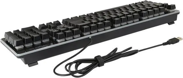 Alt view image 6 of 7 - Rosewill NEON K51B Wired Mechanical Gaming Keyboard, Hybrid Membrane Mechanical Switches, 8 RGB LED Backlight Effects, 19-Key Anti-Ghosting, Ergonomic, Black