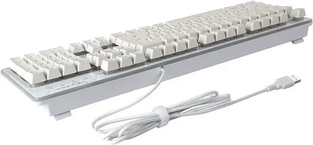 Alt view image 5 of 7 - Rosewill NEON K51W Wired Mechanical Gaming Keyboard, Hybrid Membrane Mechanical Switches, 8 RGB LED Backlight Effects, 19-Key Anti-Ghosting, Ergonomic, White