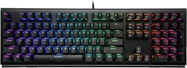 Alt view image 12 of 14 - Rosewill NEON K85 RGB Wired Mechanical Gaming Keyboard, Kailh Blue Switches, 10 RGB LED Backlight Effects with Additional Luminescence, 104 Keys, NKRO, Anti-Ghosting, Multimedia Control Keys