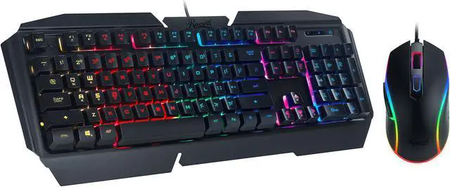 Alt view image 2 of 6 - Rosewill FUSION C31 Gaming Keyboard and Mouse Combo, Mechanical Switch Feel Keyboard, 9 RGB LED Backlight Effects, 104 Keys, 19-Key Anti-Ghosting, On-The-Fly Mouse 3200 DPI, Precision Optical Sensor