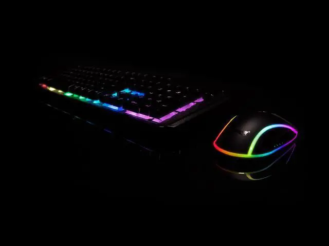 Alt view image 4 of 6 - Rosewill FUSION C31 Gaming Keyboard and Mouse Combo, Mechanical Switch Feel Keyboard, 9 RGB LED Backlight Effects, 104 Keys, 19-Key Anti-Ghosting, On-The-Fly Mouse 3200 DPI, Precision Optical Sensor