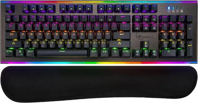 Alt view image 3 of 8 - Rosewill NEON K75 V2 Wired Mechanical Gaming Keyboard with Kailh Blue Switches, 19 RGB LED Backlight Effects, NKRO, Anti-Ghosting, Vivid Customizable Rim Backlights, 3-Way Cable Slot