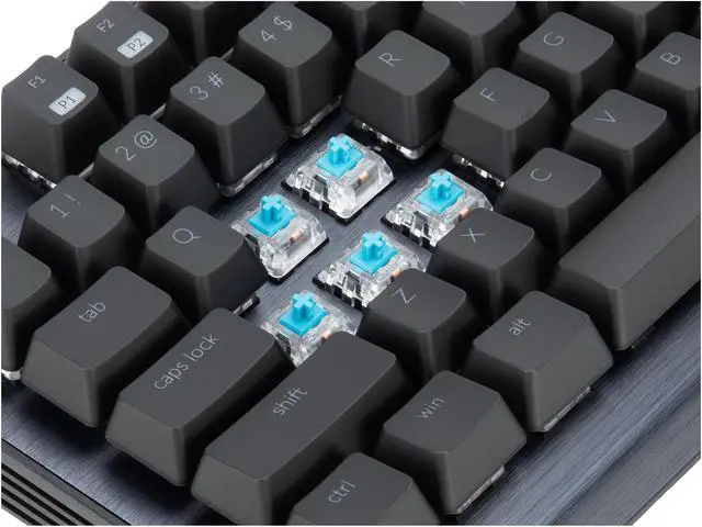Alt view image 7 of 12 - Rosewill NEON K91 RGB Wired Mechanical Gaming Keyboard, Kailh Blue Switches, Underglow and 17 Backlit Modes, NKRO, Anti-Ghosting, Multimedia Control Keys, PBT Keycaps, Macro Keys