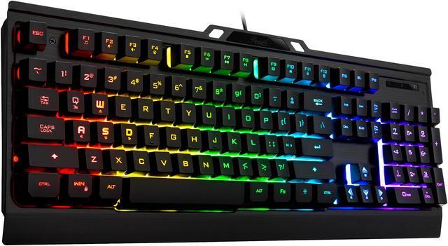 Alt view image 3 of 8 - Rosewill NEON K54 Wired Membrane Gaming Keyboard, 9 RGB LED Backlight Effects, 104 Keys, 19-Key Anti-Ghosting, WASD and Arrow Keys Exchange, 8 Multimedia Hotkeys, Slim Profile Floating Keycaps