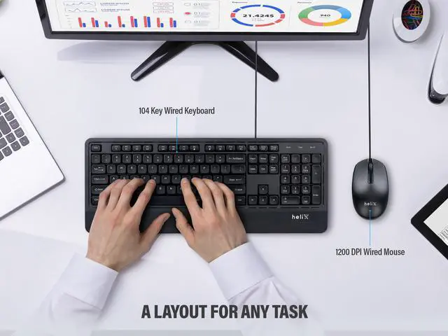 Alt view image 2 of 7 - Rosewill HKM100 Wired Black Keyboard and Mouse