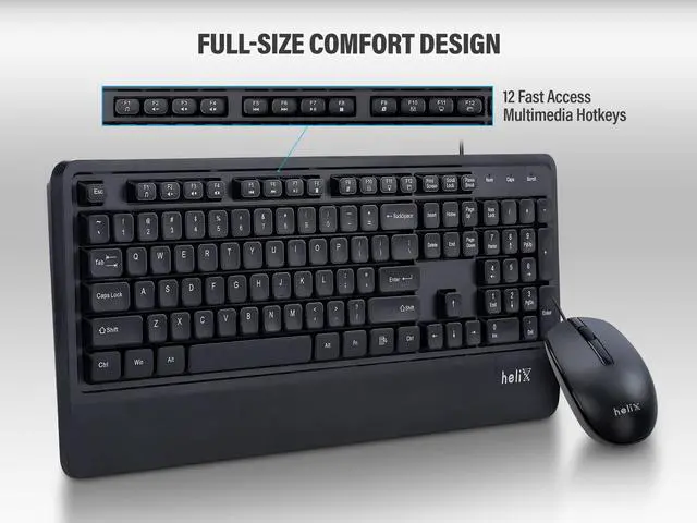 Alt view image 6 of 7 - Rosewill HKM100 Wired Black Keyboard and Mouse