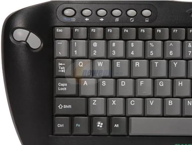 Alt view image 3 of 12 - nMEDIAPC HTPCKB-B Black 2.4GHz RF Wireless Streamlined Keyboard with Track Ball & Remote Combo Set