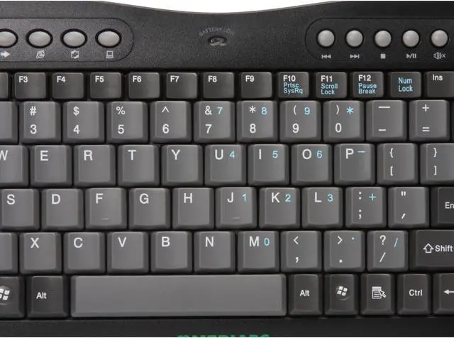 Alt view image 4 of 12 - nMEDIAPC HTPCKB-B Black 2.4GHz RF Wireless Streamlined Keyboard with Track Ball & Remote Combo Set
