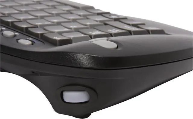 Alt view image 8 of 12 - nMEDIAPC HTPCKB-B Black 2.4GHz RF Wireless Streamlined Keyboard with Track Ball & Remote Combo Set