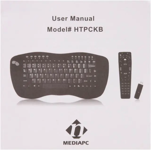 Alt view image 11 of 12 - nMEDIAPC HTPCKB-B Black 2.4GHz RF Wireless Streamlined Keyboard with Track Ball & Remote Combo Set