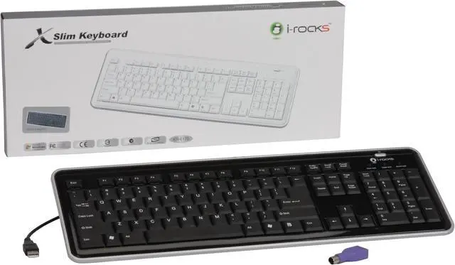 Alt view image 4 of 4 - i-rocks KR-6170-BK Black 104 Normal Keys USB or PS/2 Slim Stylish Scissor Structure Keyboard