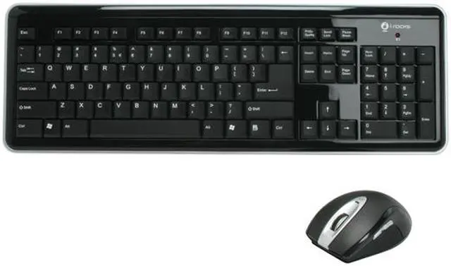 Alt view image 2 of 15 - i-rocks RF-6572-BK Piano Black 104 Normal Keys 2.4 GHz RF Wireless Slim Keyboard/Mouse Combo w/ Travel Pouch