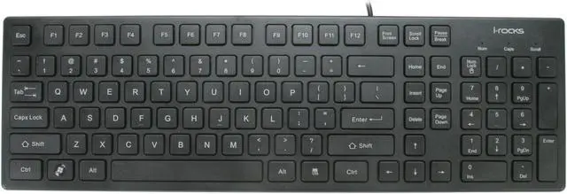 Alt view image 2 of 4 - i-rocks KR-6401-BK Black 103 Normal Keys USB Wired Slim Chocolate Key Style Keyboard