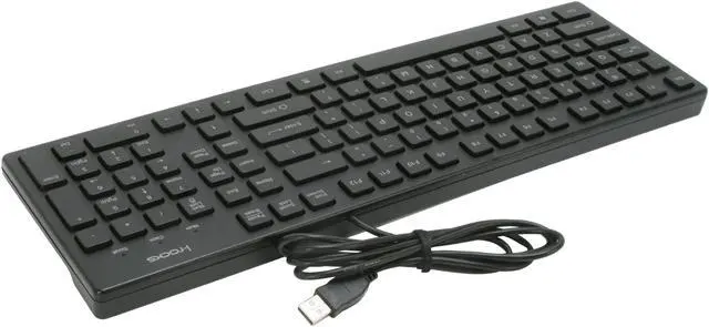 Alt view image 3 of 4 - i-rocks KR-6401-BK Black 103 Normal Keys USB Wired Slim Chocolate Key Style Keyboard