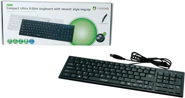 Alt view image 4 of 4 - i-rocks KR-6421-BK Black USB Wired Mini Ultra X-Slim Keyboard with Terrace Keycap