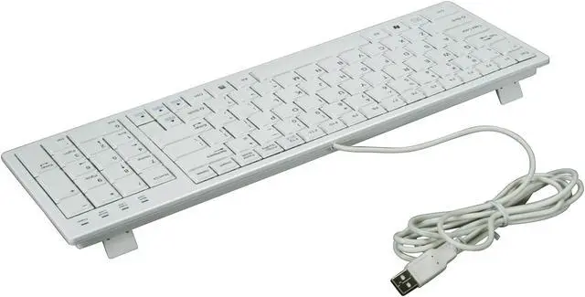 Alt view image 3 of 4 - i-rocks KR-6421-WH White USB Wired Slim Ultra X-Slim Keyboard with Terrace Keycap