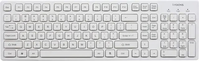 Alt view image 2 of 4 - i-rocks KR-6401-WH WHITE 103 Normal Keys USB Wired Slim Chocolate Key Style Keyboard