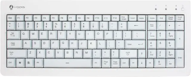 Alt view image 2 of 4 - i-Rocks KR-6820E-WH White 104 Key USB Wired Backlit Gaming Keyboard (Blue LED)