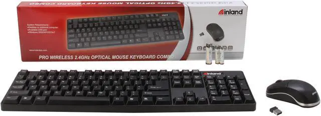 Alt view image 8 of 8 - inland 70119 Black RF Wireless Standard Mouse Keyboard Combo Set