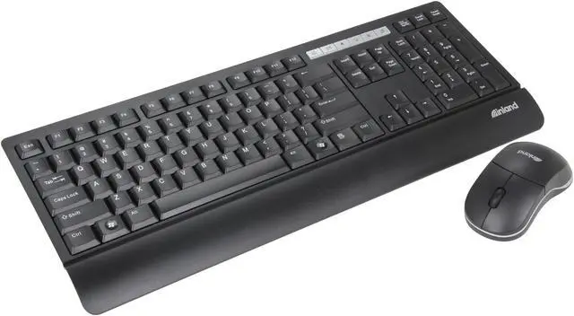 Main image of inland 70120 Black 6 Function Keys RF Wireless Slim Keyboard / Mouse Combo