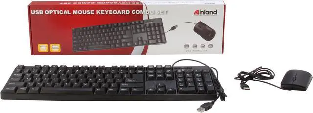 Alt view image 7 of 7 - inland 70126 Black 107 Normal Keys USB Wired Standard Keyboard / Mouse Combo