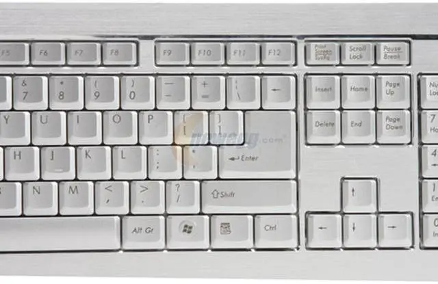Alt view image 4 of 7 - ENERMAX Premium Aurora KB007U-S Silver 104 Normal Keys USB Wired Aluminum Standard Keyboard