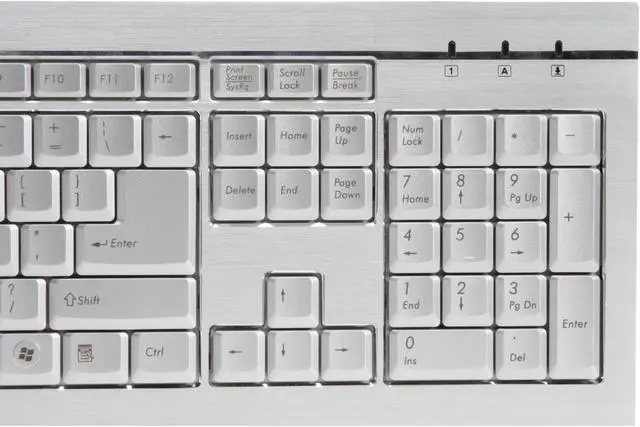 Alt view image 5 of 7 - ENERMAX Premium Aurora KB007U-S Silver 104 Normal Keys USB Wired Aluminum Standard Keyboard