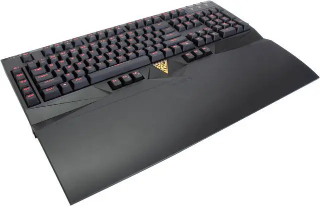 Main image of GAMDIAS Hermes GKB2010 Ultimate Mechanical Keyboard Cherry MX Blue Switches, Magnetic Wrist Rest, 13 Macro Keys, Red Color Backlit