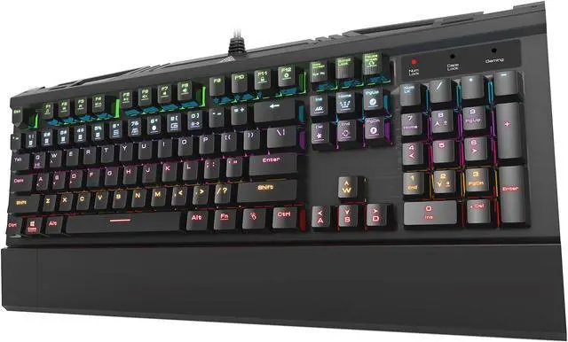 Alt view image 2 of 4 - GAMDIAS GKB3000BL Hermes 7 Color Spectrum Mechanical Gaming Keyboard