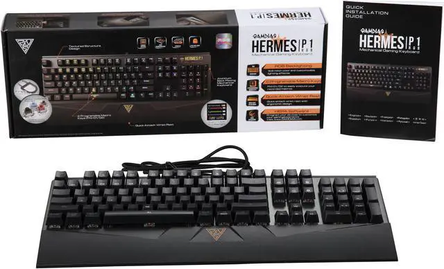 Alt view image 5 of 5 - GAMDIAS HERMES P1 RGB Mechanical Gaming Keyboard with Blue Switches / Attachable Palm Rest