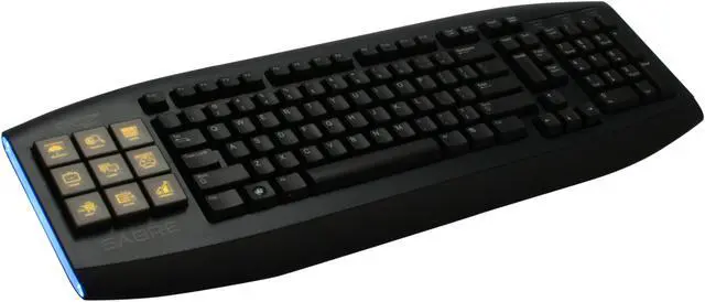 Main image of OCZ Sabre Black 103 Normal Keys 9 Function Keys USB Wired Standard OLED Gaming Keyboard